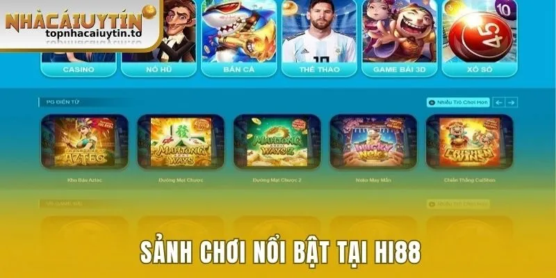 Sảnh chơi nổi bật tại nền tảng cược