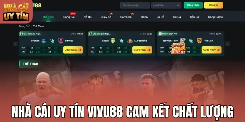 Nhà cái uy tín Vivu88 cam kết chất lượng